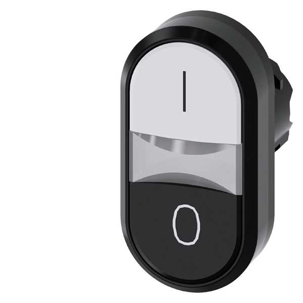 Siemens - SIRIUS ACT Tvilling knapphode-Svart/Hvit 22MM rund svart hardplast