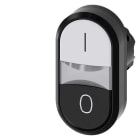 Siemens - SIRIUS ACT Tvilling knapphode-Svart/Hvit 22MM rund svart hardplast