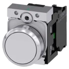 Siemens - SIRIUS ACT Komplett trykknapp - Hvit 22MM rund blank metall design
