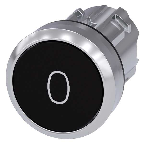 Siemens - SIRIUS ACT Trykknapphode - Svart: O  22MM rund blank metall design