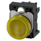 Siemens - SIRIUS ACT Komplett signallampe - Gul glatt 22MM rund svart hardplast