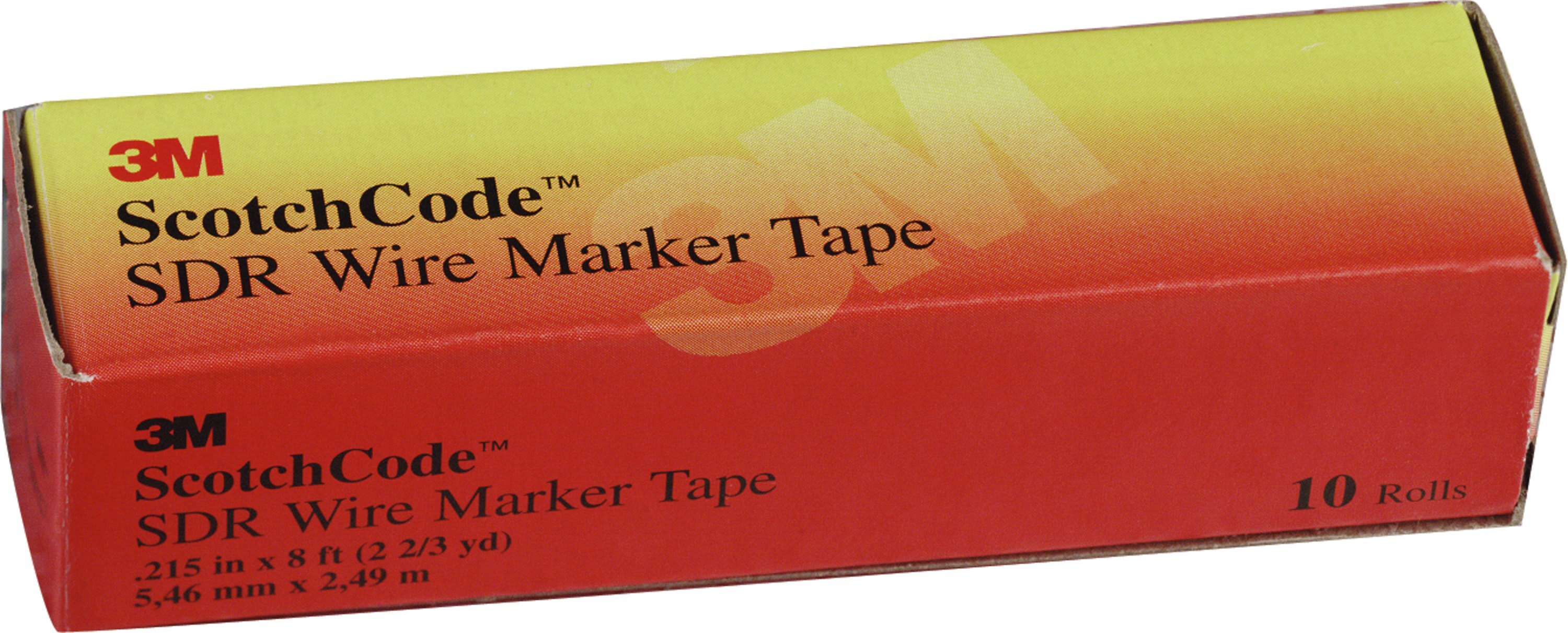 Scotch - 3M ScotchCode™ Merkesystem, SDR-9 Refilrull m/sort 9 på hvit tape, 5,46mm x 3,35m, 3 ruller pr pakke