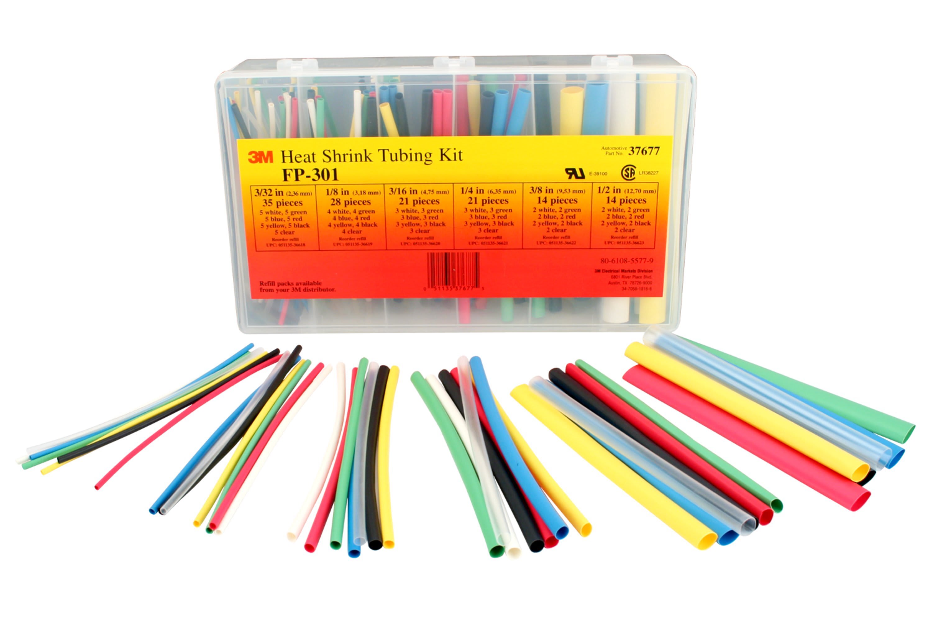 3M - 3M SFTW-202 tynnvegget varmkrympslange uten lim, transparent, 38-19mm, 50m pr rull