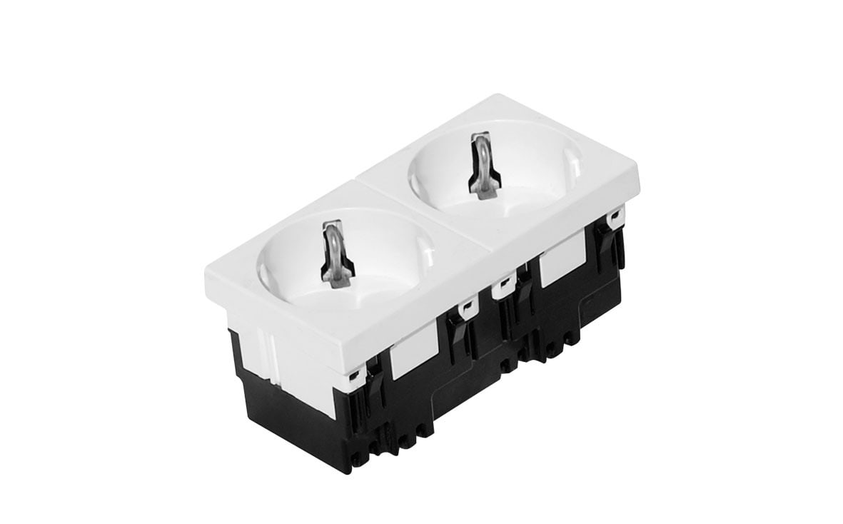 MP Bolagen - 230V dobbel f/gulvboks Hvit  UST45-W 2