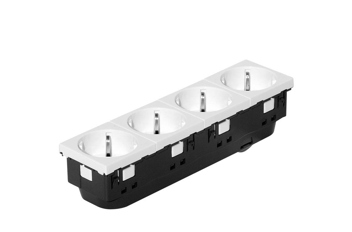 MP Bolagen - 230V 4-veis f/ gulvboks Hvit  UST45-W 4