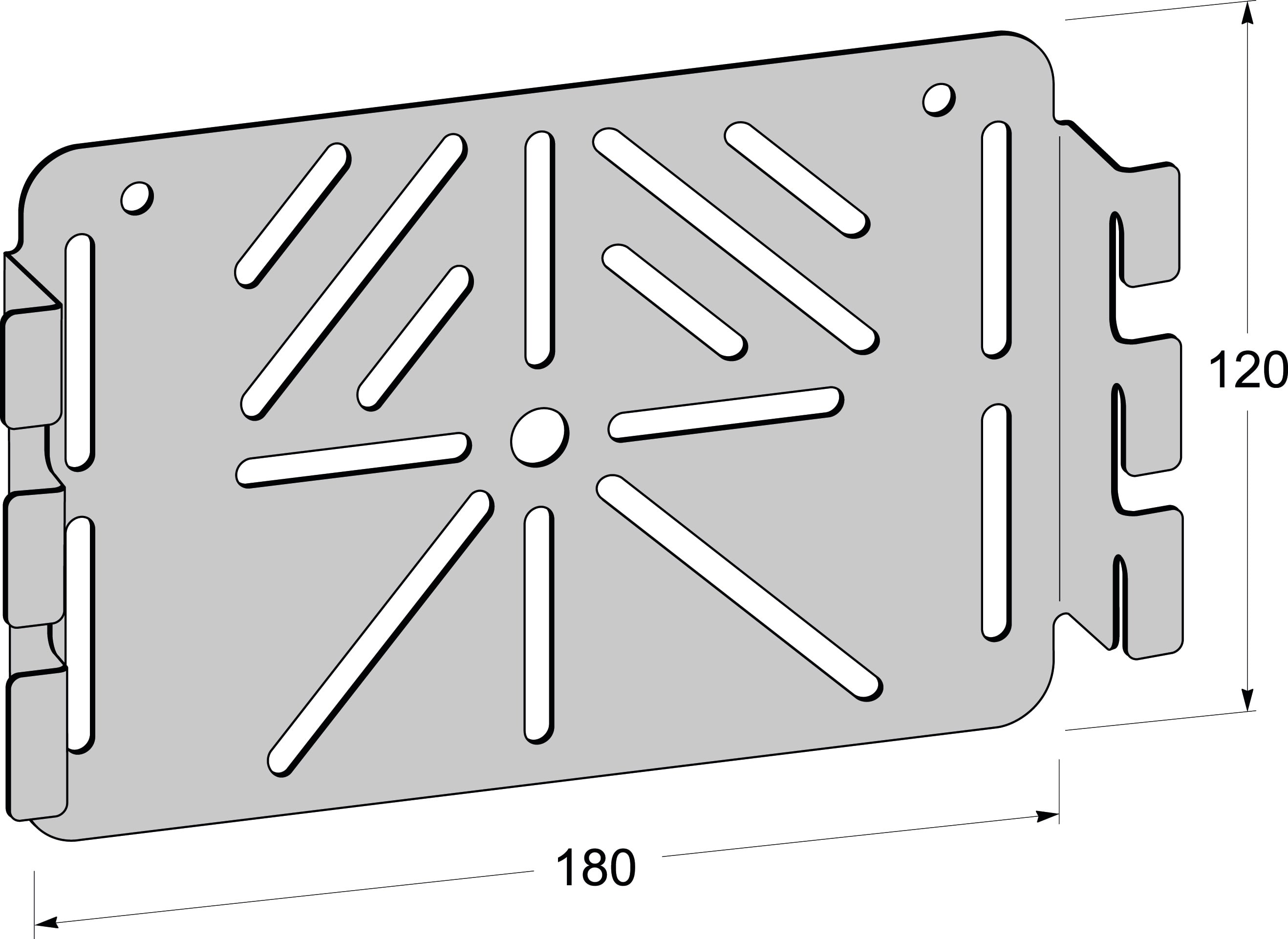 MP Bolagen - Festeplate gitterbane hull Hvit MP-739V