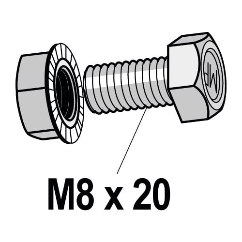 MP Bolagen - Bolt/mutter M8x20 seksk Varmf MP-294Z