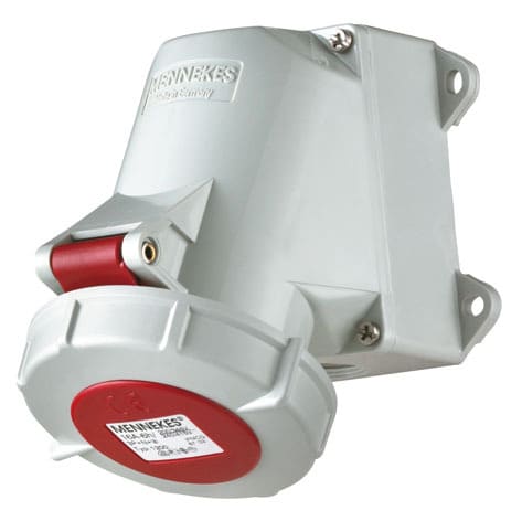 Mennekes - STIKKONTAKT. RUNDST. PÅVEGG  3-FAS  432-6 400V 32A RØD IP67