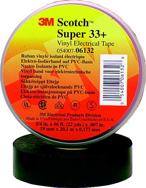 Scotch - 3M Scotch® Super 33+ helårs isolasjonstape, sort