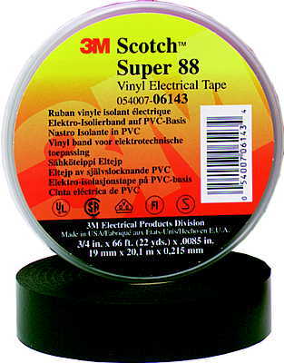 Scotch - 3M Scotch® Super 88 helårs isolasjonstape, kraftig sort vinyl