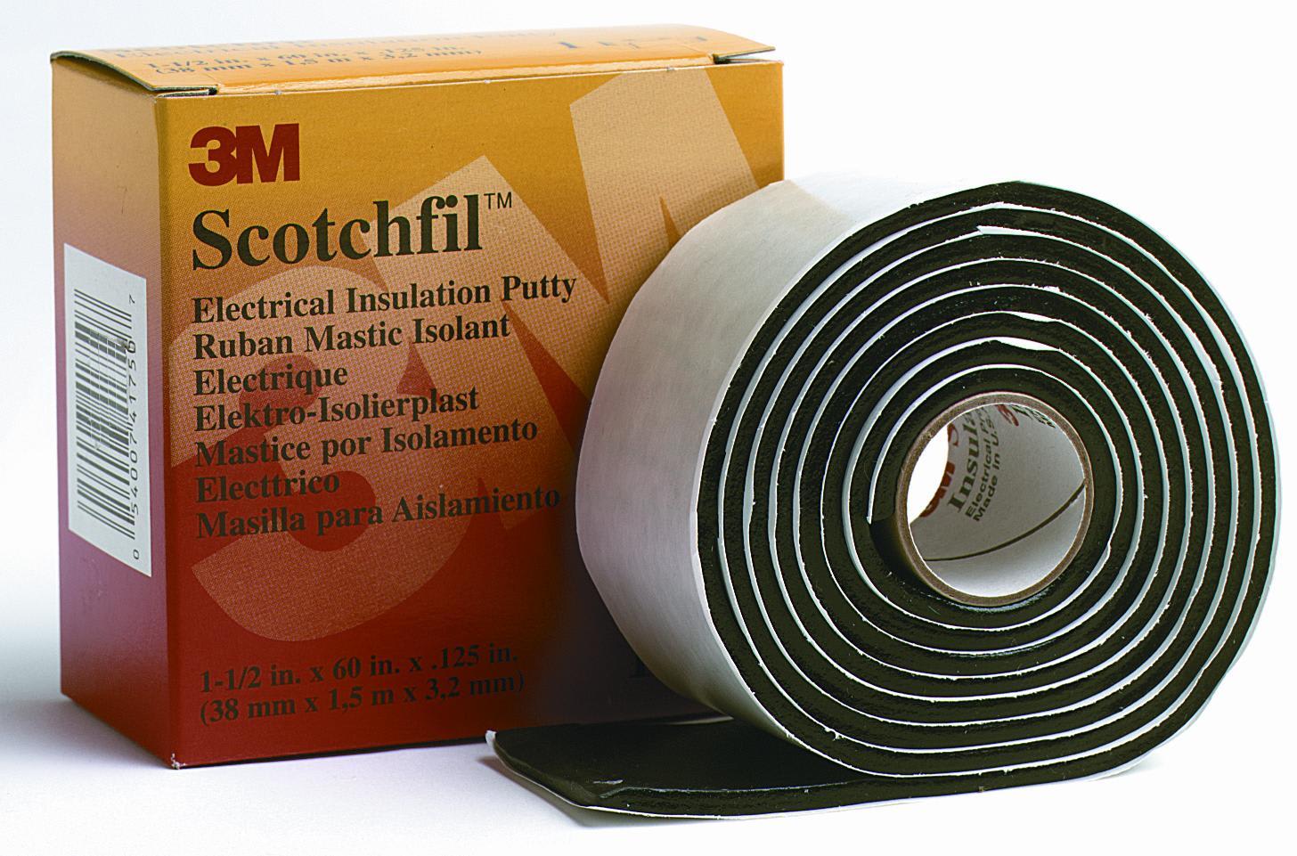 Scotch - 3M Scotchfil selvvulkaniserende isoleringsmasse, sort neoprengummi, tykkelse 3,2mm, 38mm x 2,5m