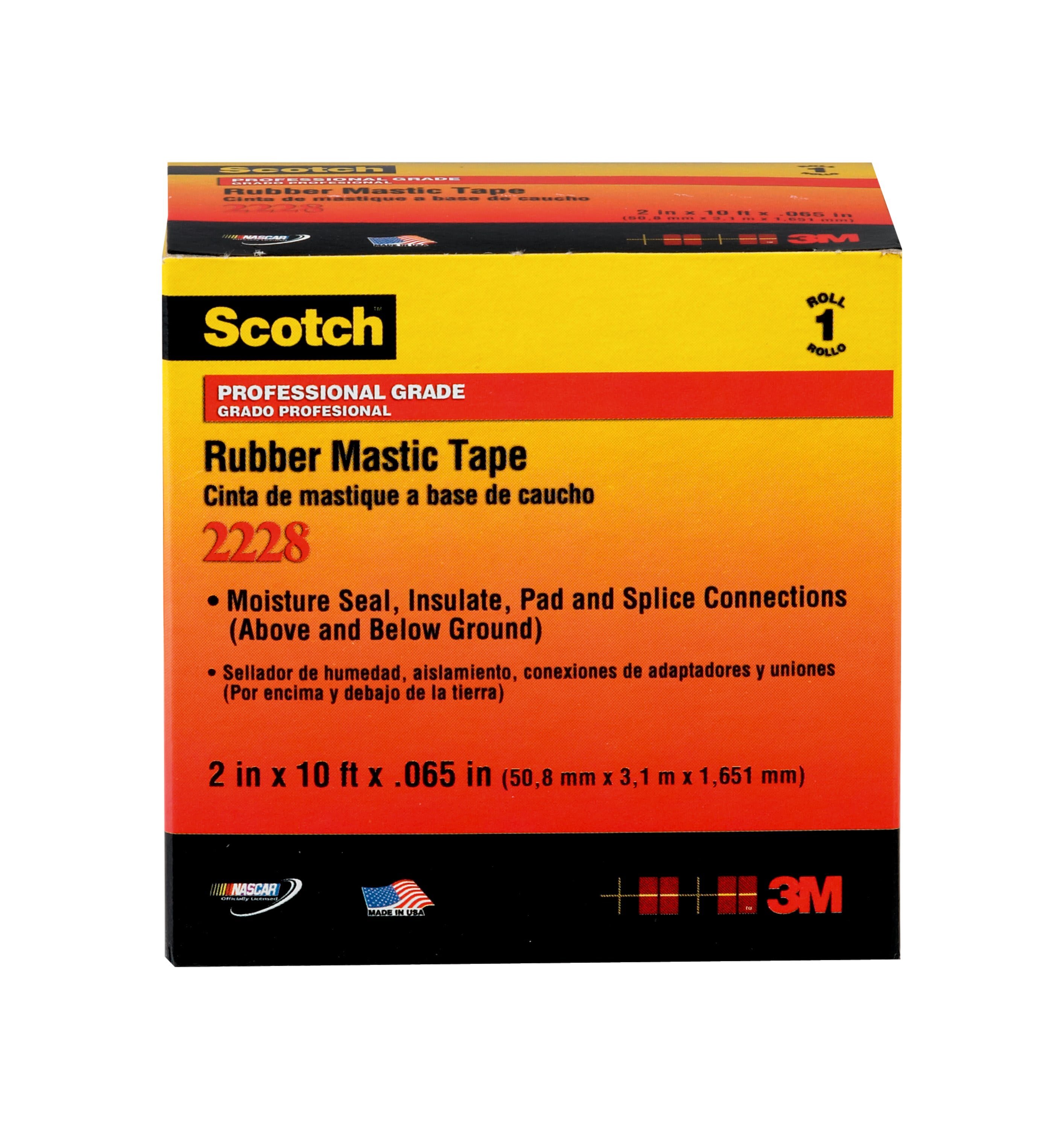Scotch - 3M Scotch® 2228 Selvvulkaniserende isoleringstape, tykkelse 1,65mm, 50mm x 3m