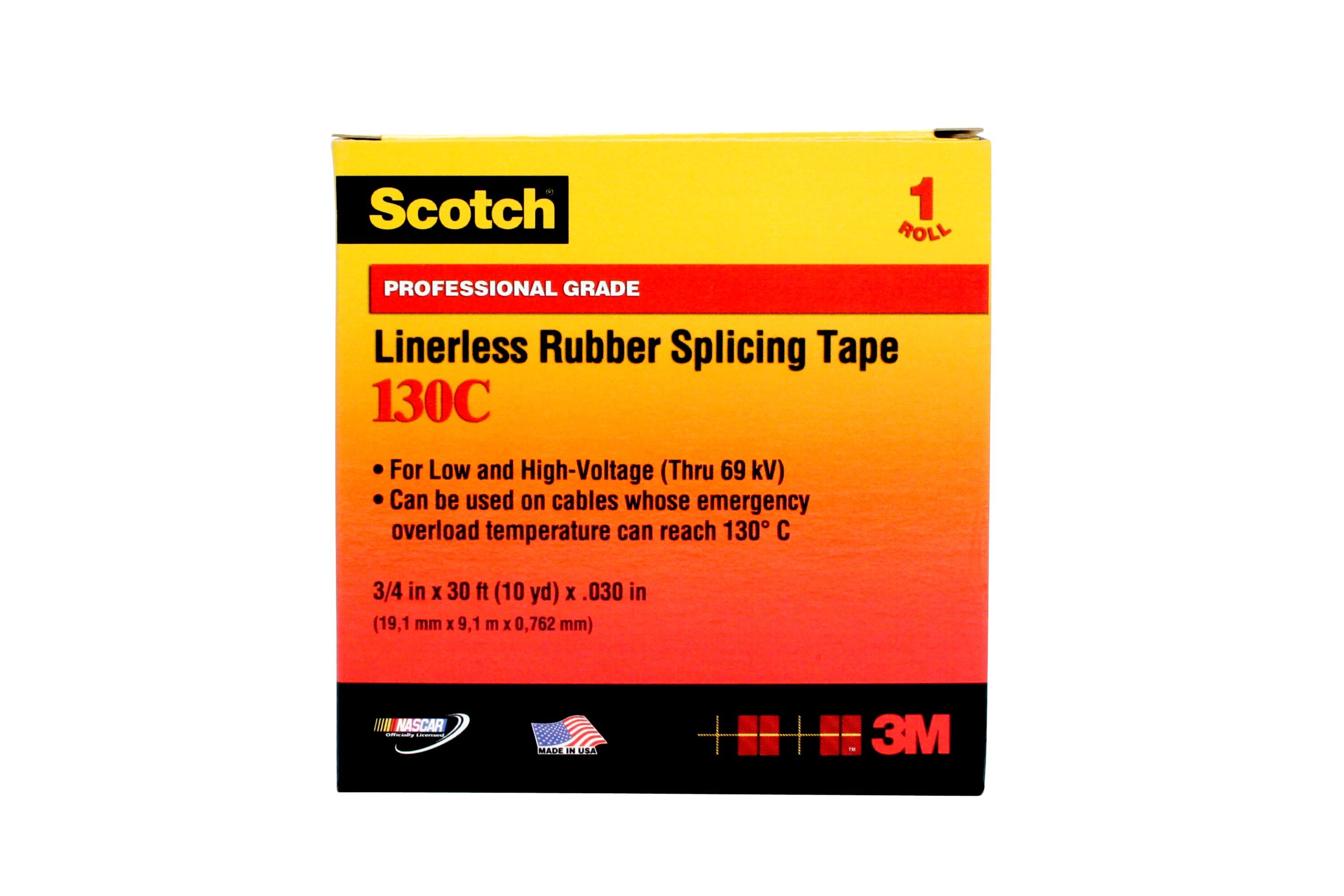 Scotch - 3M Scotch 130C Selvvulkaniserende tape uten liner, sort EPR gummi, 19 mm x 9 m
