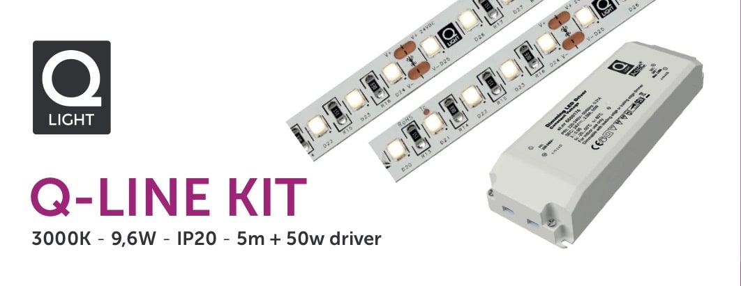 Q-Light - LEDSTRIP KIT 5M 9,6W 3K IP20 Q-LINE KIT e:3200883+6600176