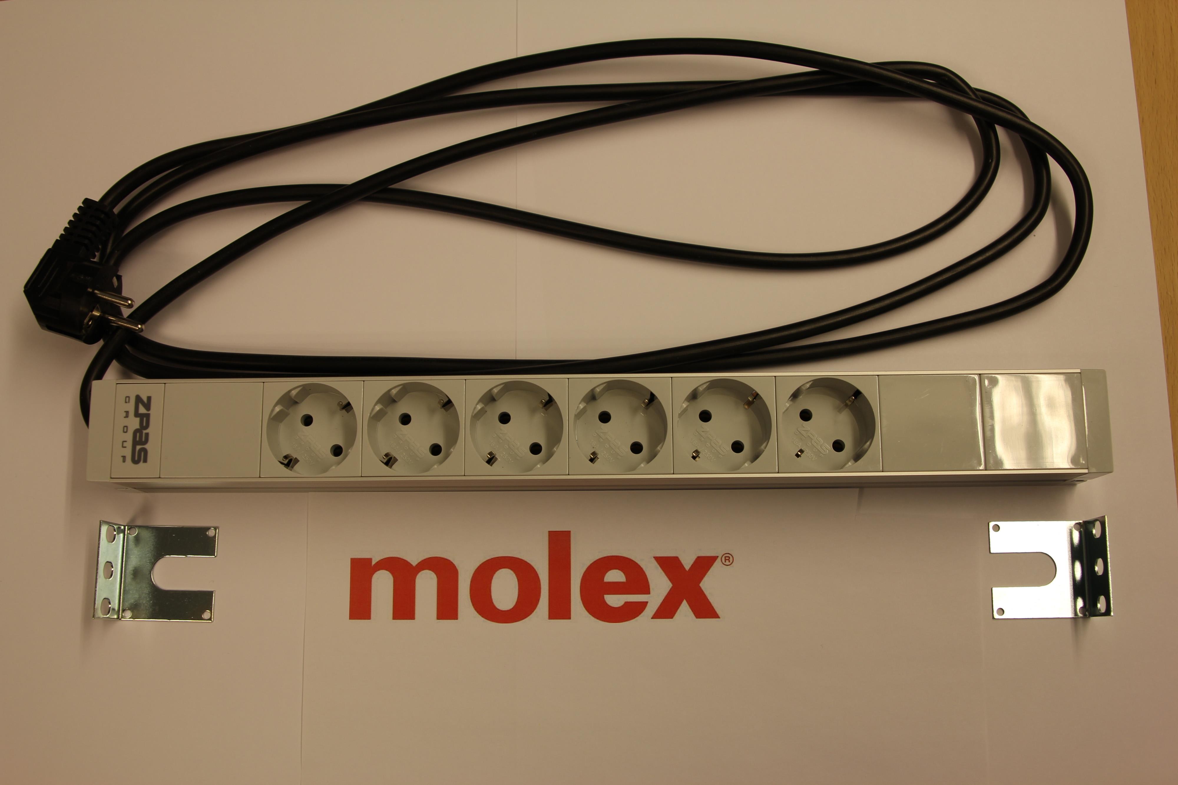 Centex - Strømlist 19 1U 6P 16A 3m led