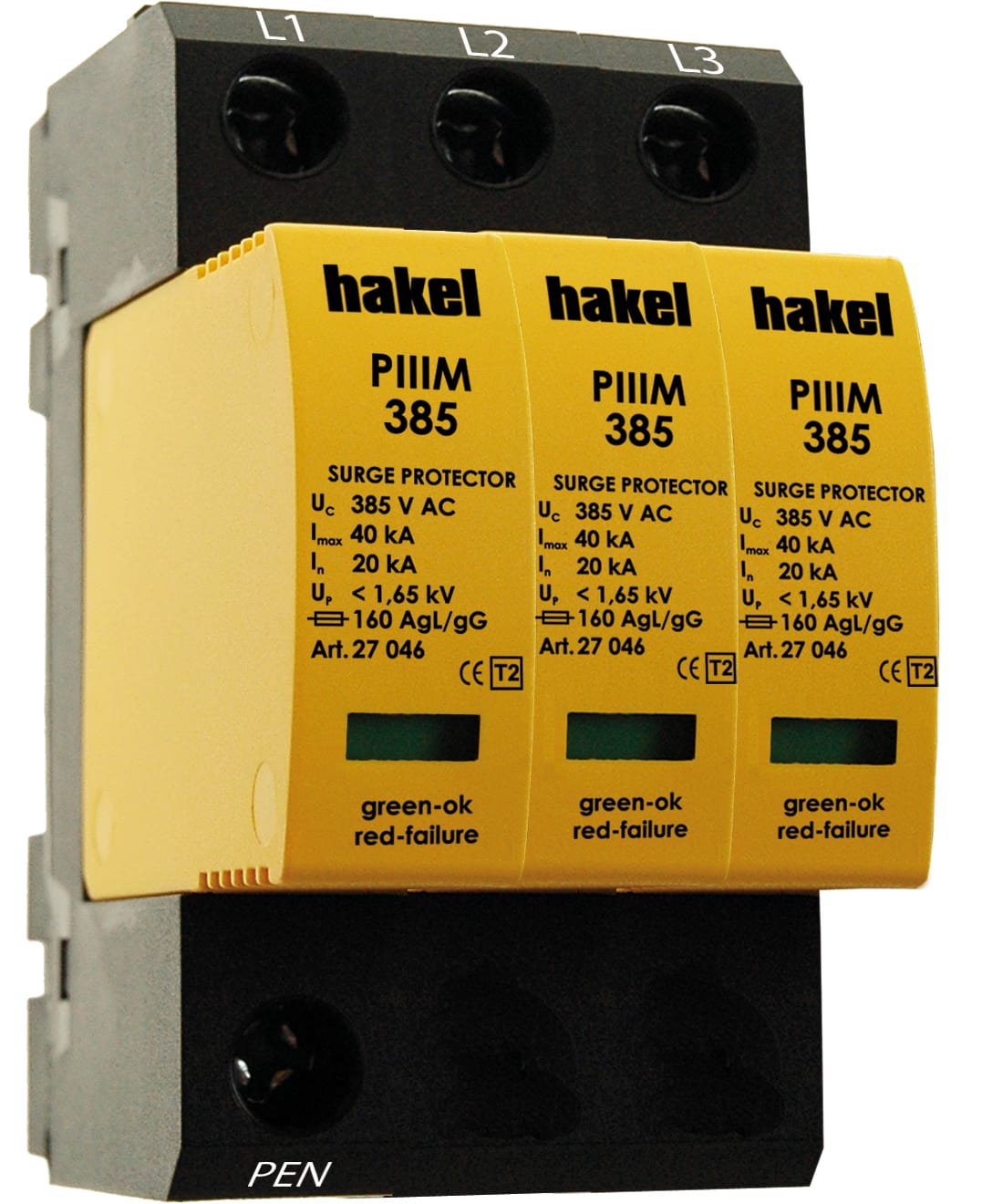 Hakel - Overspenningsvern 3P, 20kA, Uc 385