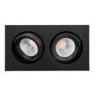 SG Armaturen - Junistar Lux Square 2X sort 2700K, 1160lm, Ra 98, SDCM 1, L90/B10, Class II SELV, IP44