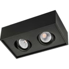 SG Armaturen - CUBE LUX 2X sort 2700K, 16W, 1160lm, RA98, SDCM 1, L90/B10, Class II, IP21, A++