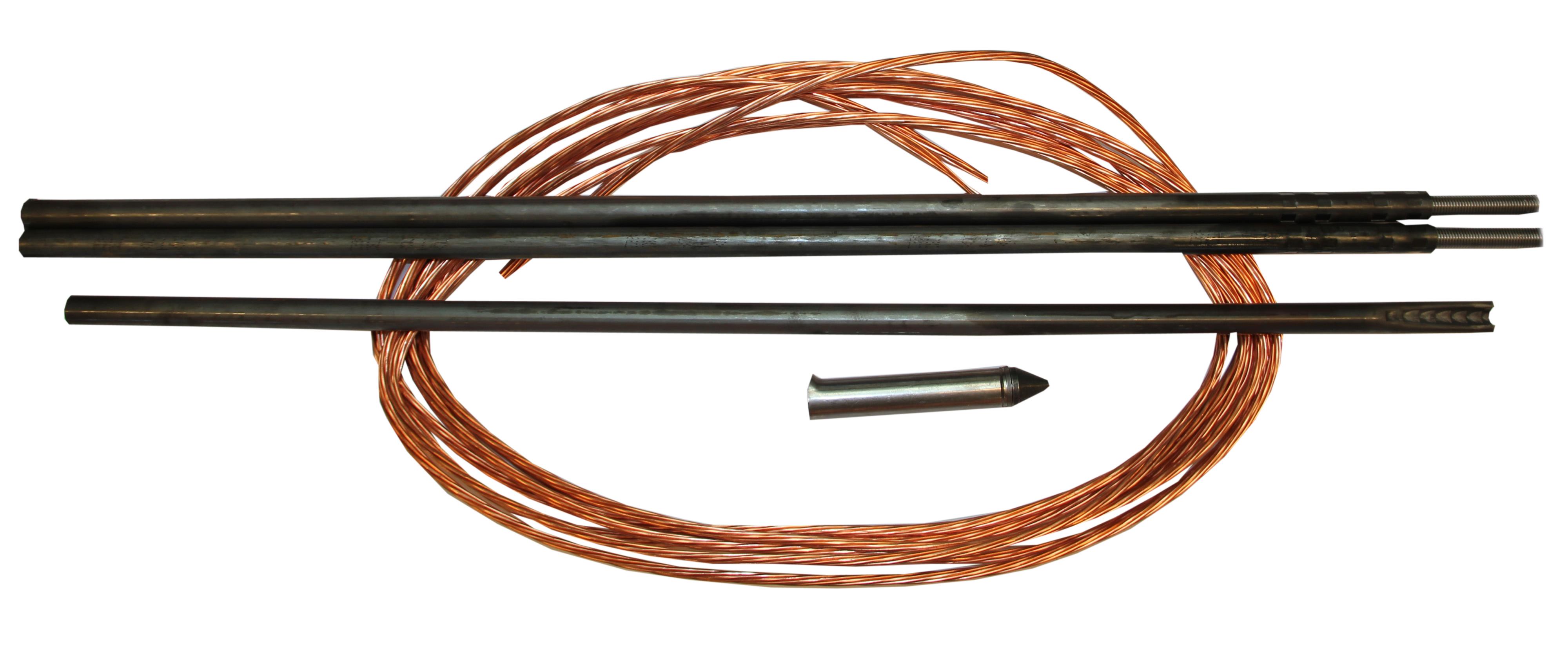 Melbye - Jordingssystem komplett m/Cu line 10m, stålspiss, rør og s