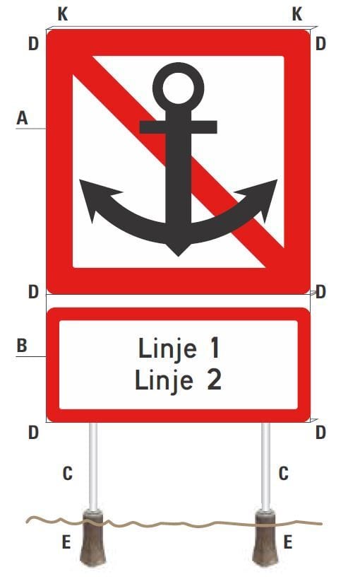 Melbye - Skiltstativ fundament 2x3m rø LS1 SKILTSTATIV