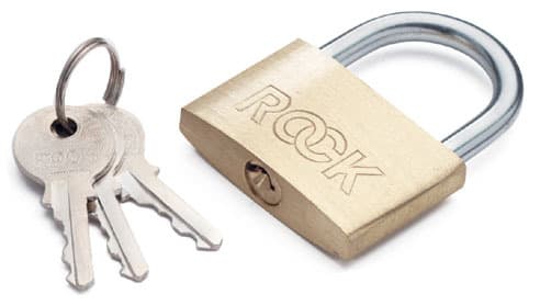 Cimco - Hengelås i messing med 2 nøkler 