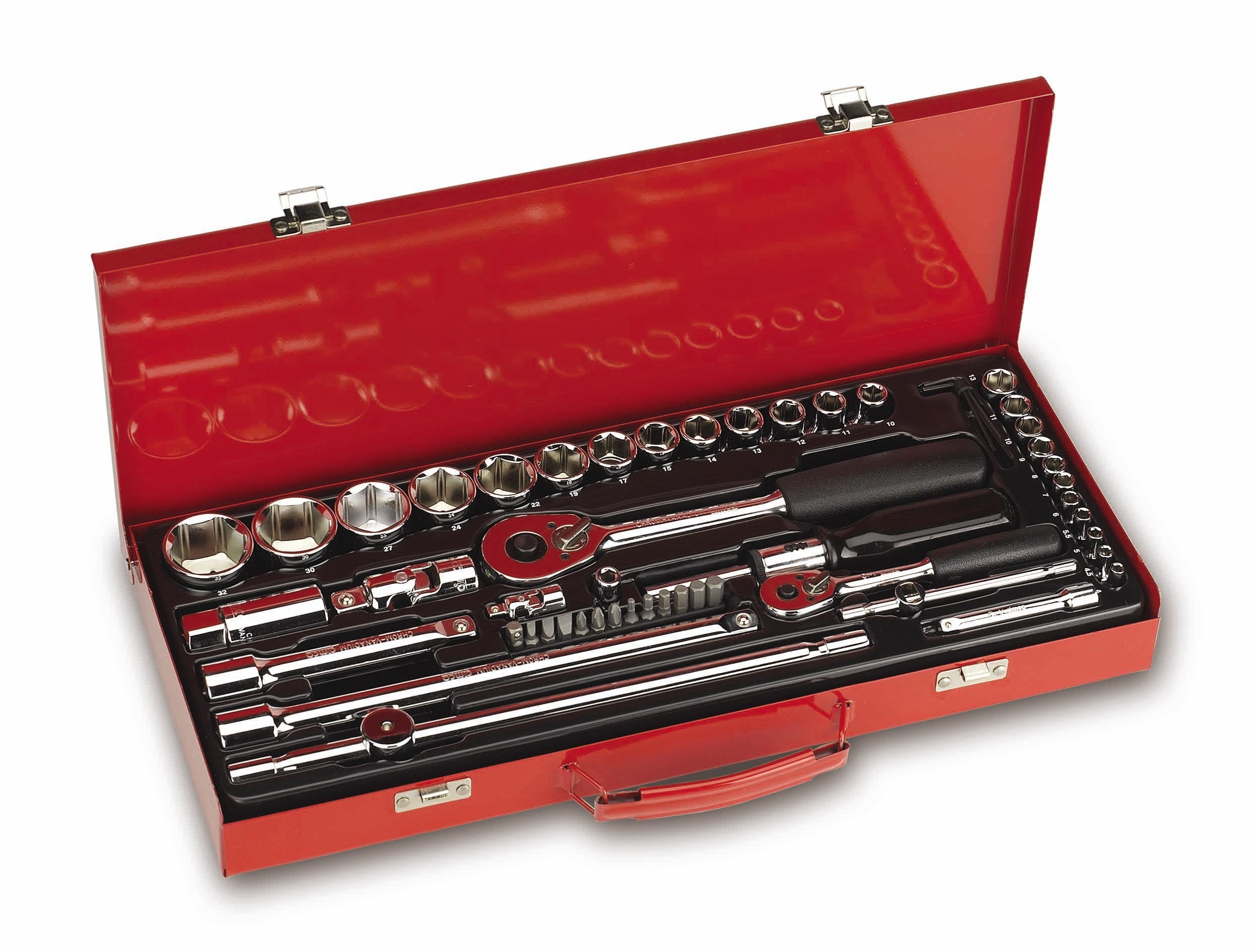 Cimco - Skrallesett 1/4" og 1/2", 52 deler