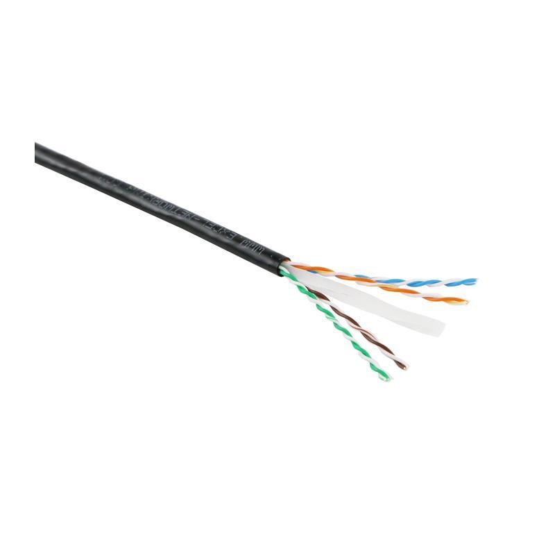 Excel - 100-100 TP-KABEL U/UTP CAT6 UTENDØRS SVART PVC/PE