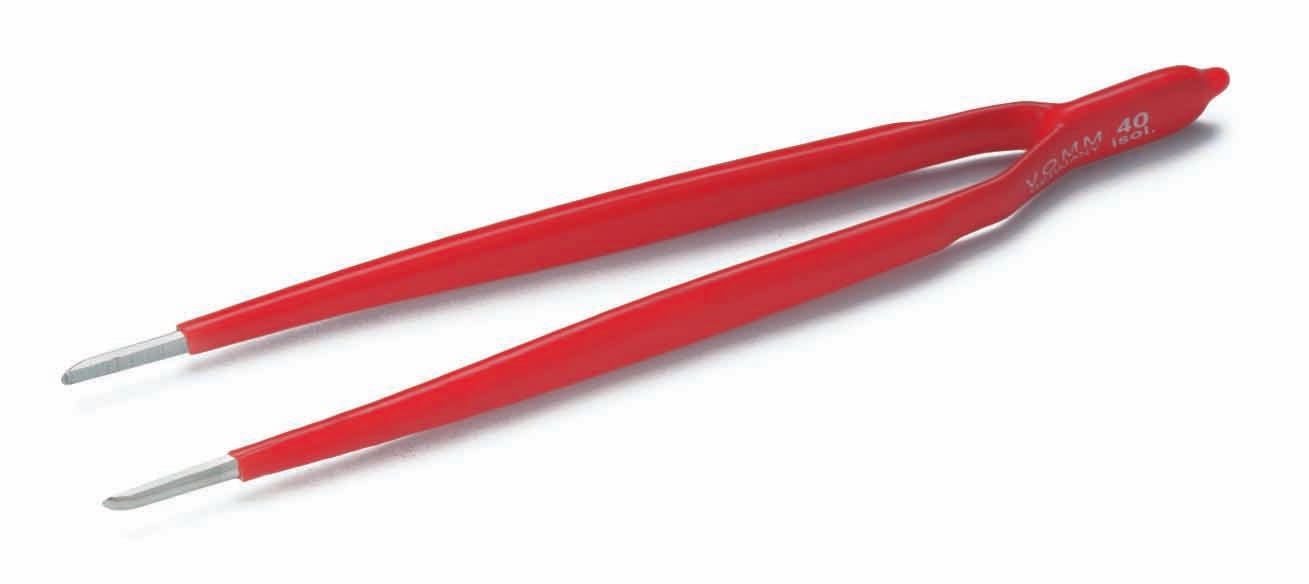Cimco - Pinsett isolert, rett, flat og rund spiss, lengde 145mm