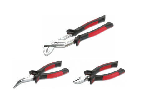 Cimco - Sett med tenger, 3 deler. Vannpumpetang 250mm, spisstang 45 grader 200mm, sideavbiter 160mm