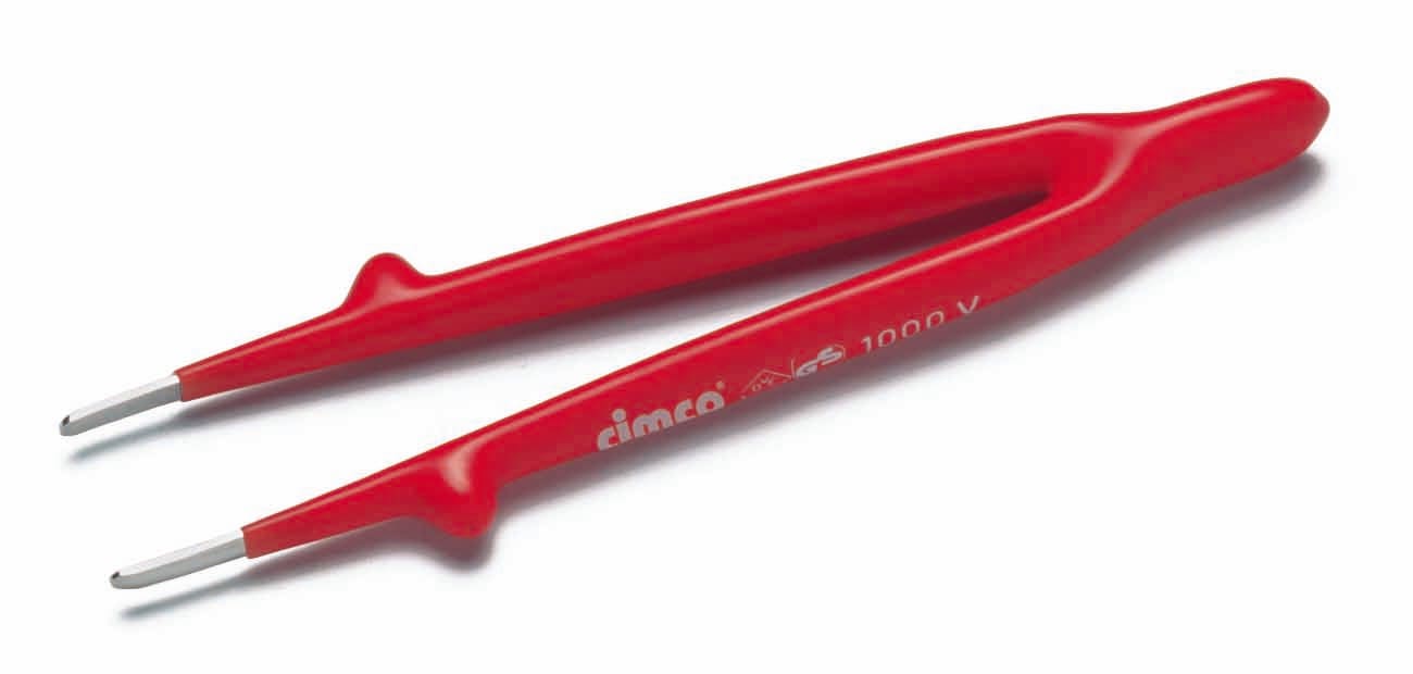 Cimco - Pinsett 1000V, lengde 145mm, rett, flat, rund