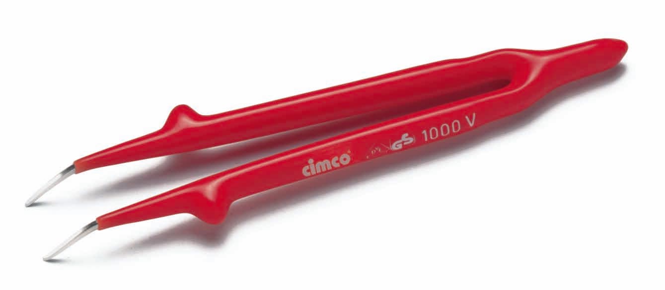Cimco - Pinsett 1000V, lengde 145mm, rett, flat, spidd