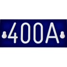Melbye - Merkeskilt blå 400A 64x146x1,6mm ensidig