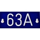 Melbye - Merkelskilt blå 63A 64x146x1,6mm ensidig