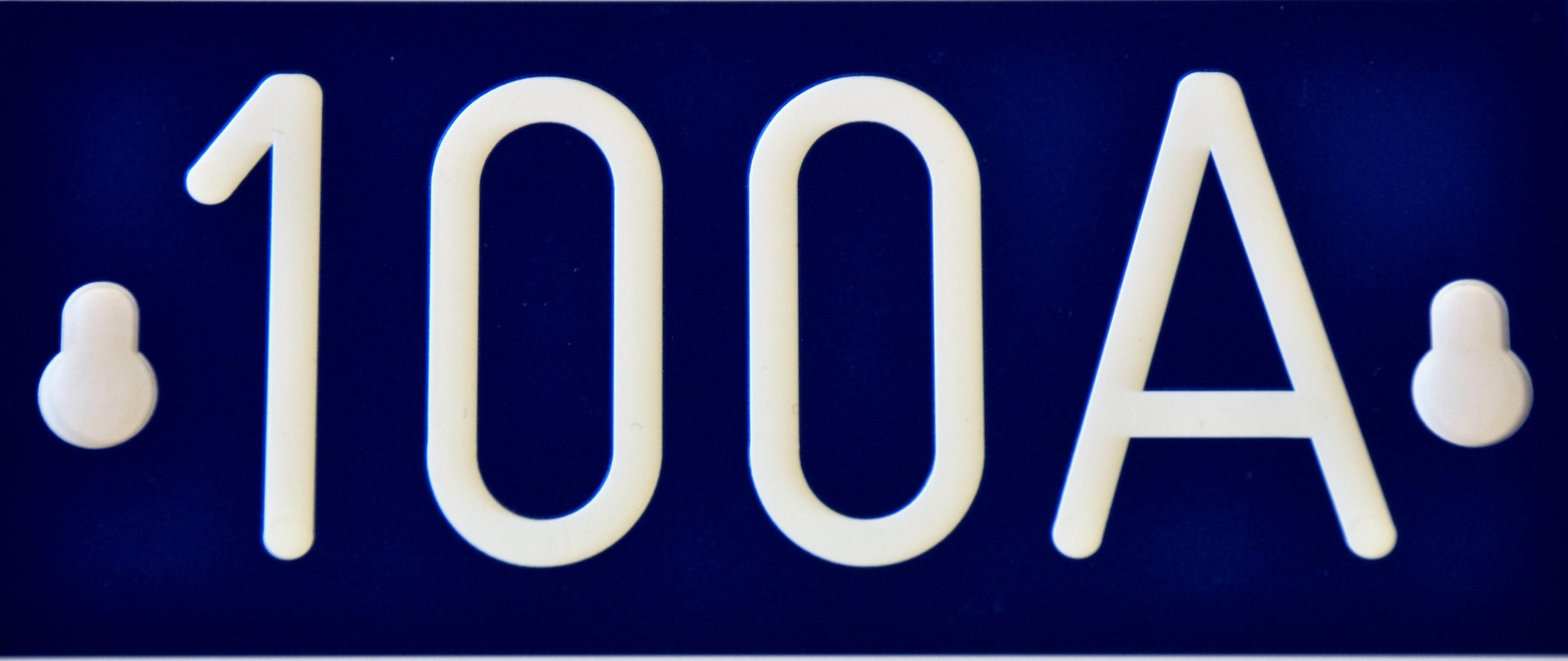 Melbye - Merkeskilt blå 100A 64x146x1,6mm ensidig