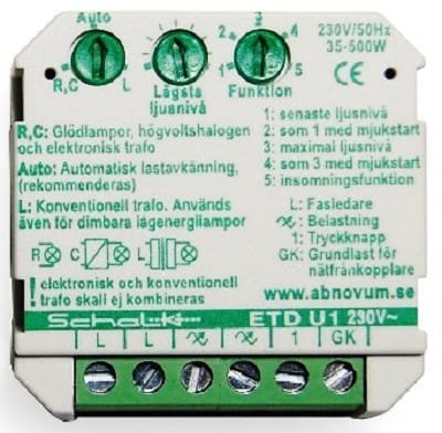 Kontakt-S - Dimmer UNI. 35-500W 230V INF