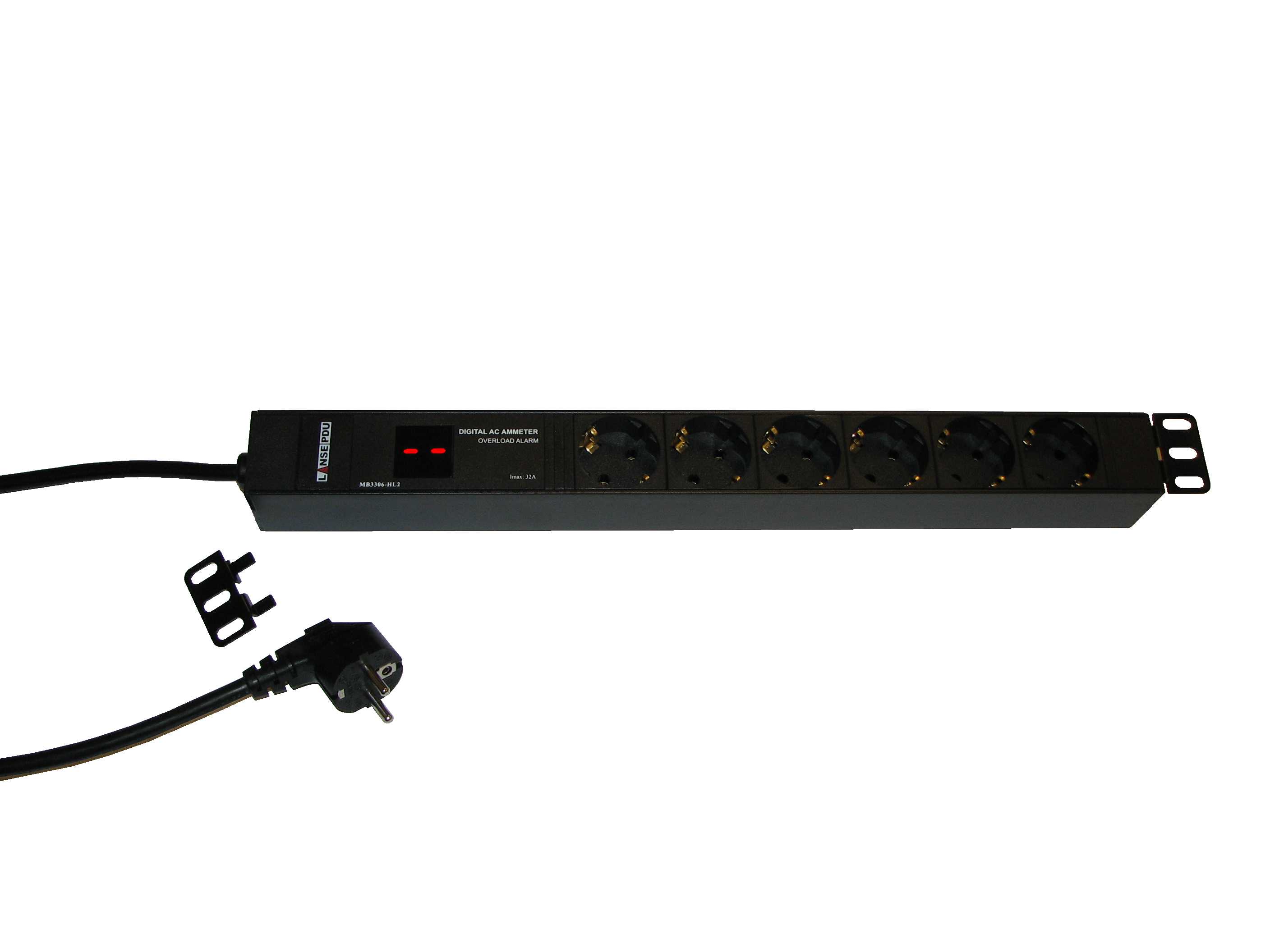 LANSE 3-PLAY - PDU 19 STRØMSKINNE 6x16A D AMP.METER