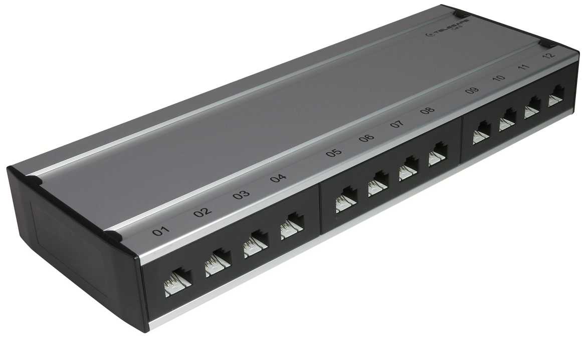 Lanse - PATCHBOKS 12XRJ45 UTP CAT6 ALU  TELESAFE