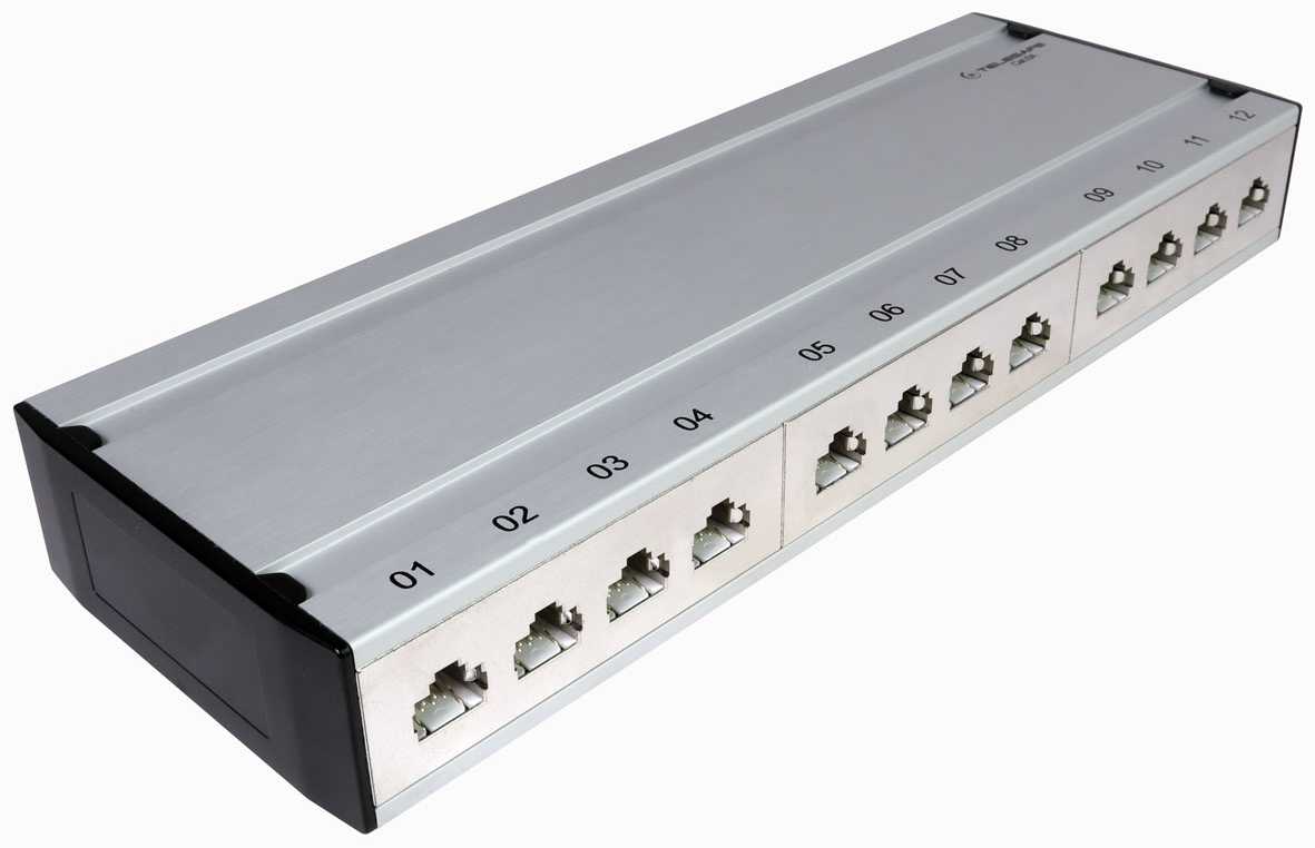 Lanse - PATCHBOKS 12 X RJ45 STP KAT.6 ALU