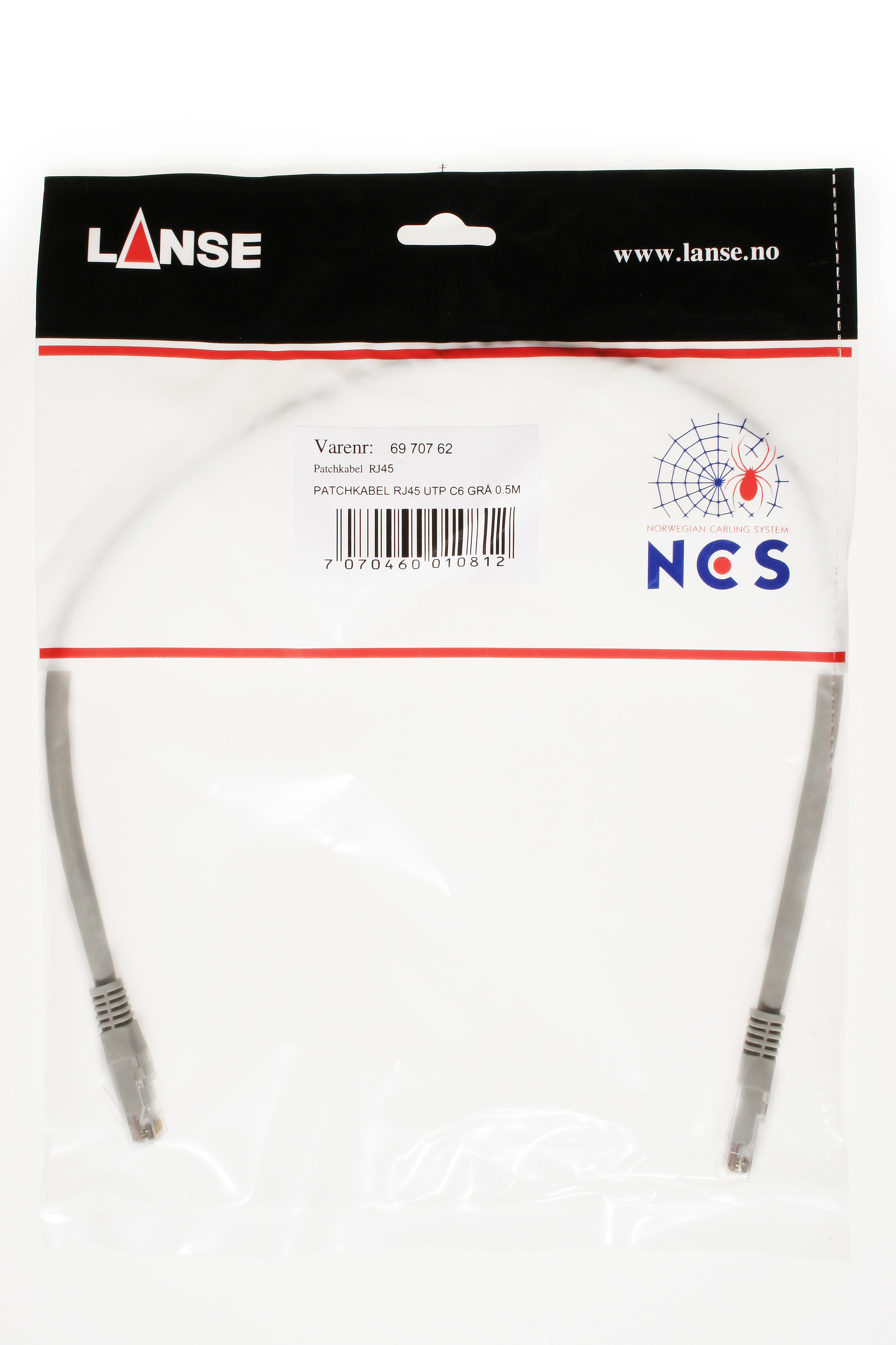 Lanse - PATCHKABEL UTP KAT.5e GRÅ 0,3m      30CM UTP CAT 5