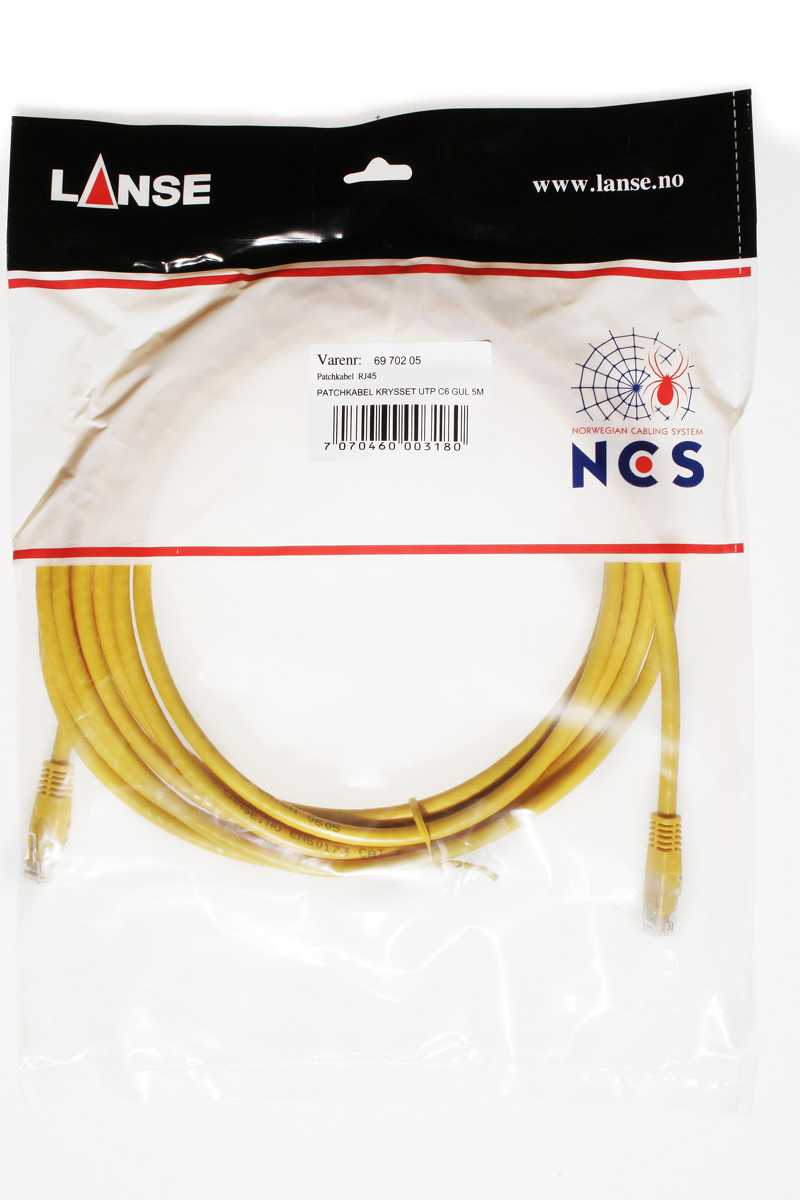 Lanse - Patchkabel krysset UTP 0,5M GU