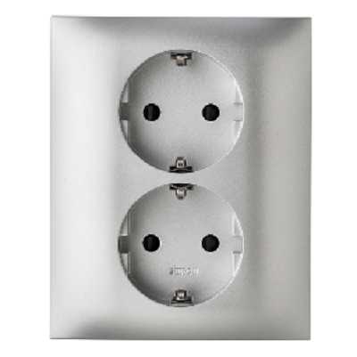Kontakt-S - Stikk dobbel m/barnevern innfelt  1,5 ALU
