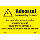 Melbye - ADVARSEL HØYSPENNING A622