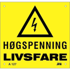 Melbye - Al-Skilt Høyspenning livsfare 165x160x0,7mm