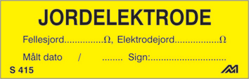Melbye - SKILT JORDELEKTRODE SELVKLEB