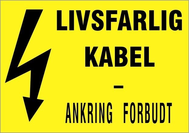 Melbye - VARSELSKILT SJØKABEL