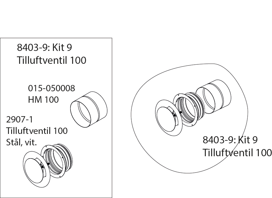 Pax - Eos kit tilluftsventil
