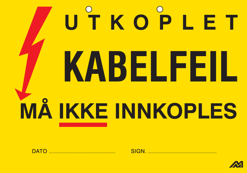 Melbye - Skilt papp kabelfeil