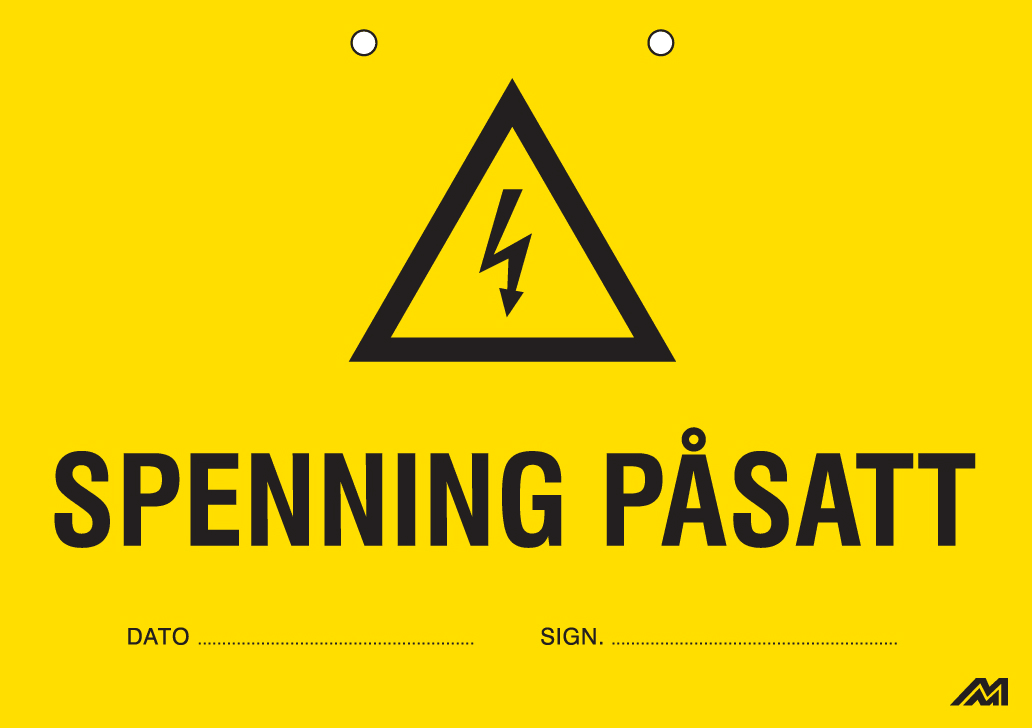 Melbye - Skilt papp spenning påsatt