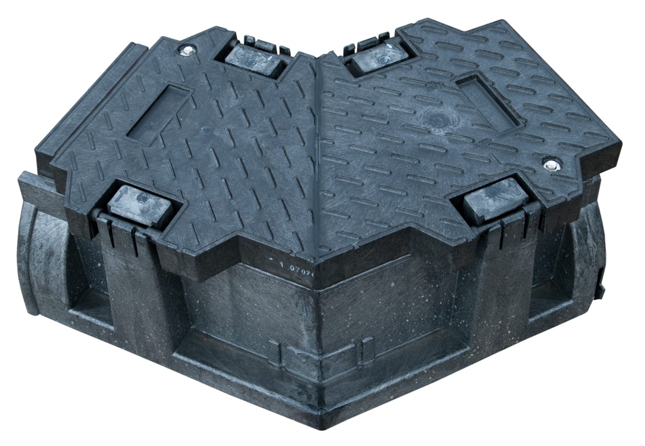 Melbye - Jernbanekanal 45° Venstre, lengde ca 0,7 m