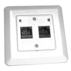 LANSE 3-PLAY - Veggkontakt 2XRJ45 UTP RETT M/
